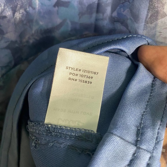 Lulus Mini Dress XS Blue Floral Organza Imagine Romance A-Line Party - Picture 13 of 14